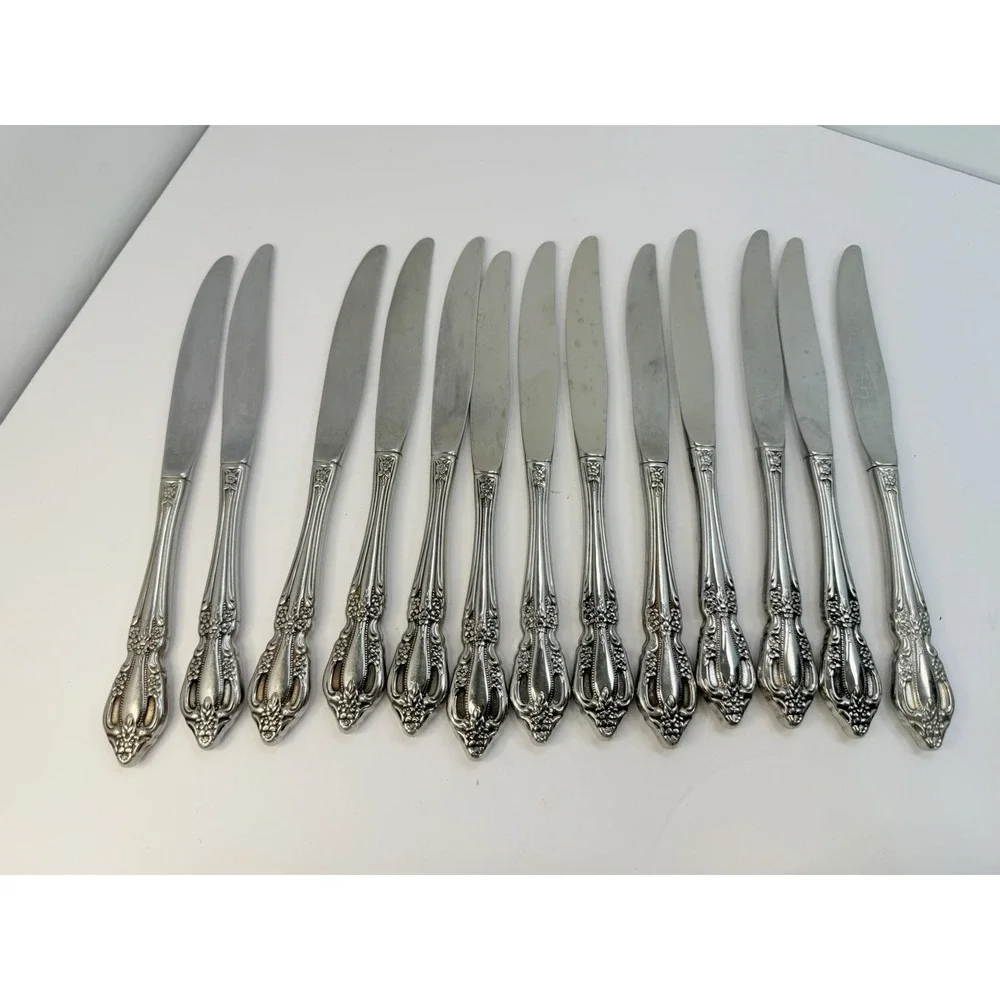 13 Dinner Knives Oneida Raphael Distinction Deluxe Stainless Steel Knife 9